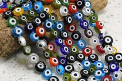 Glass Round Evil Eye Beads - 4mm, 6mm, 8mm, 10mm, 12mm
