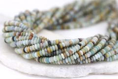 2mm x 4mm Rondelle Smooth Natural Stone Beads