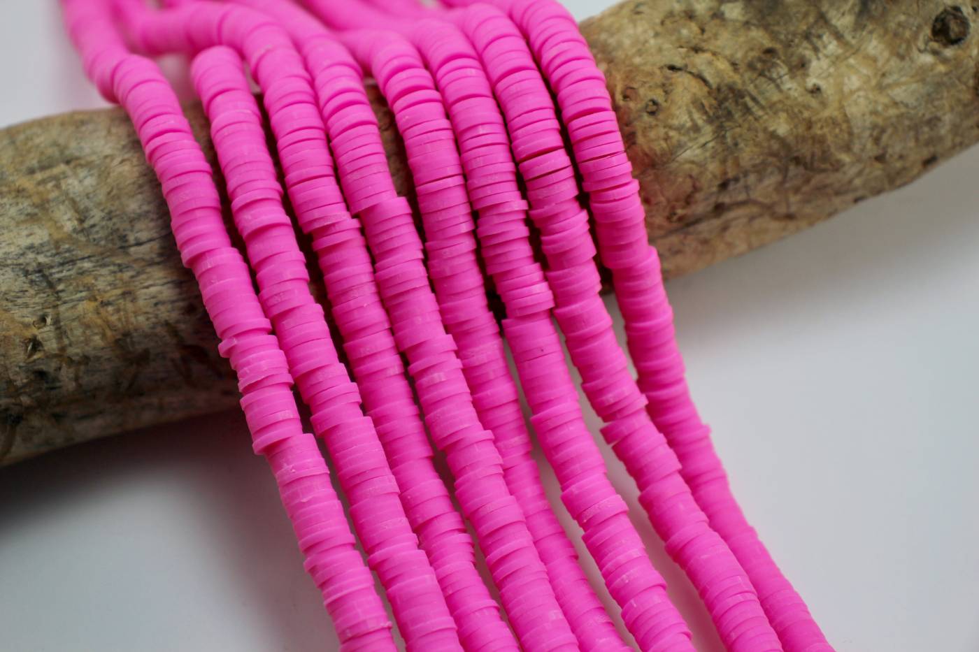 6mm Hot Pink Heishi Disc Beads