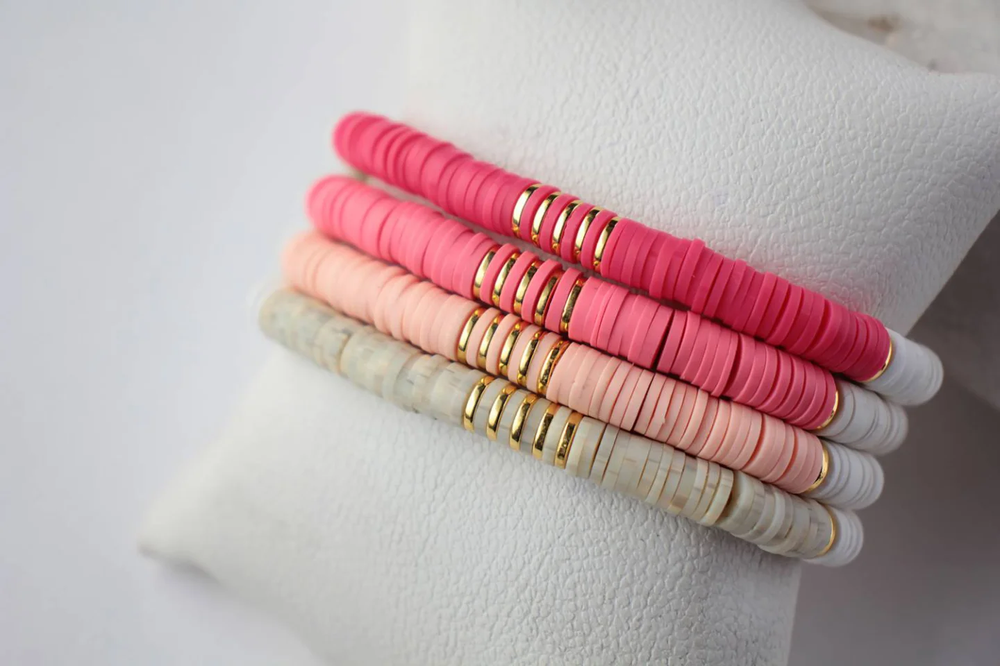 stacking-heishi-bracelets.