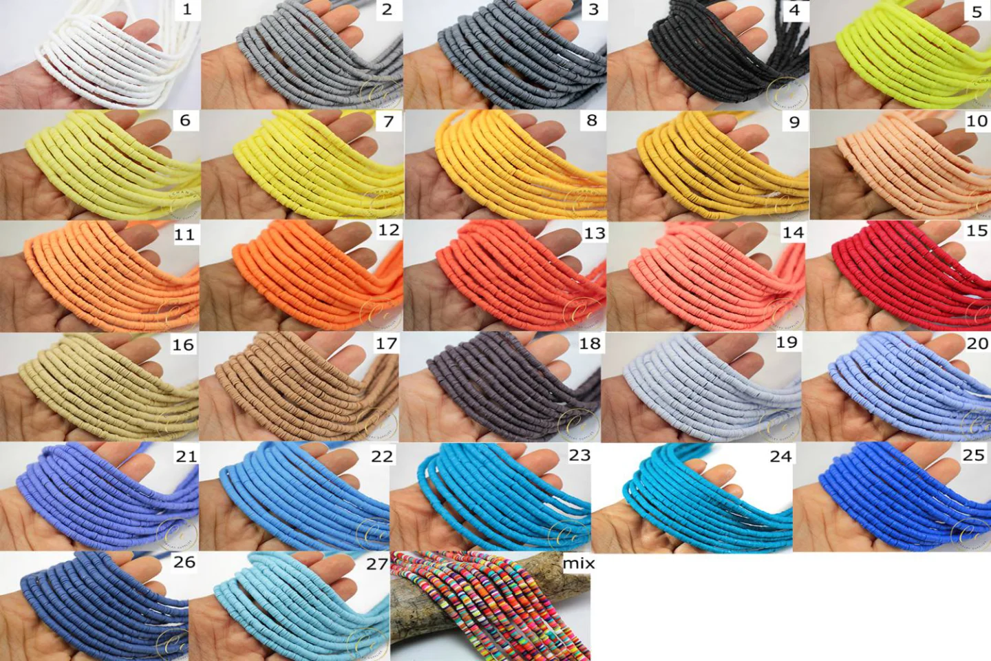 4mm heishi beads katalog with codes (sit.