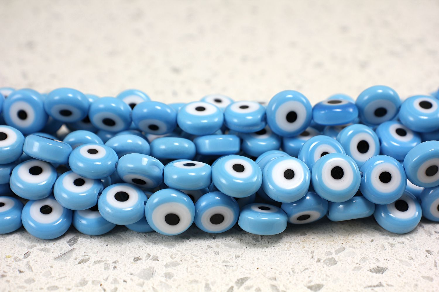 10 mm Turquoise Spray Painted Glass Bead