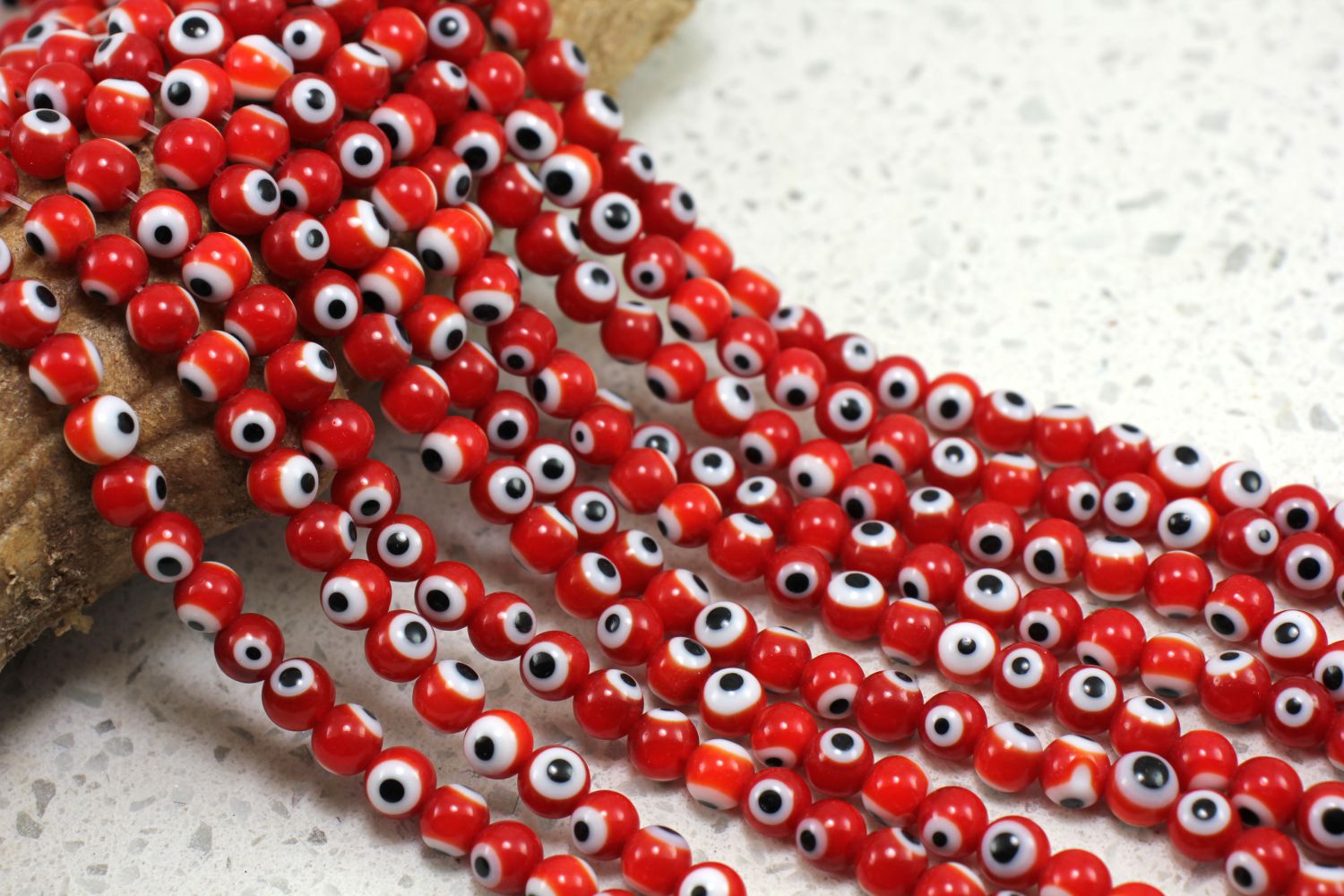 Evil Eye Asymetrix Necklace With Crystals Red -