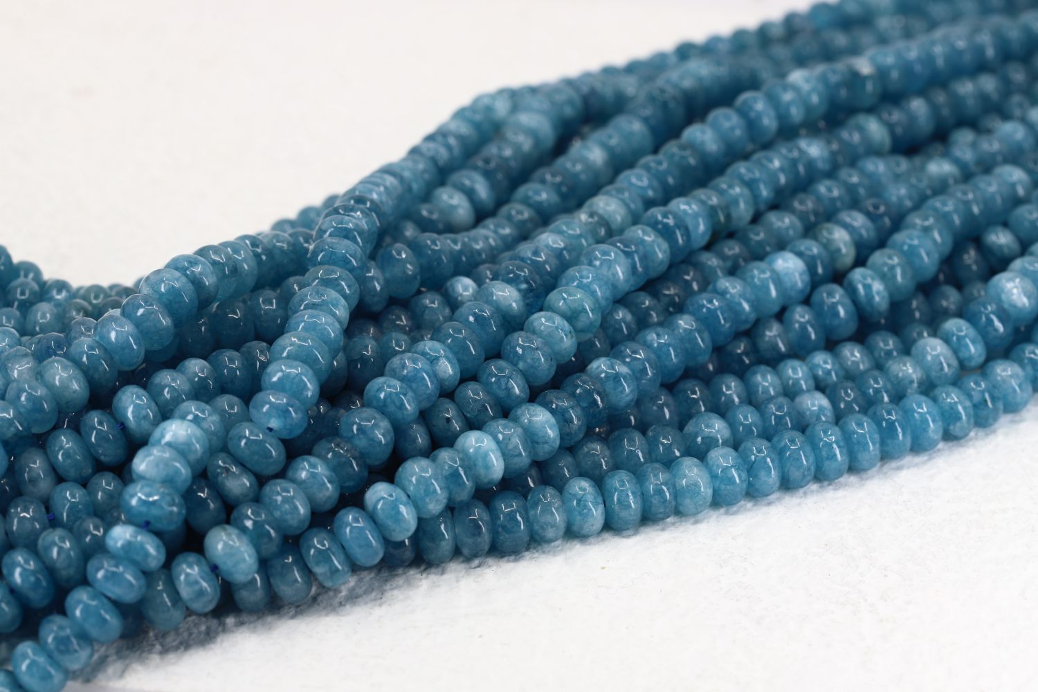 5x3mm Faceted Dark Blue Chalcedony Beads Charms Flat Rondelle